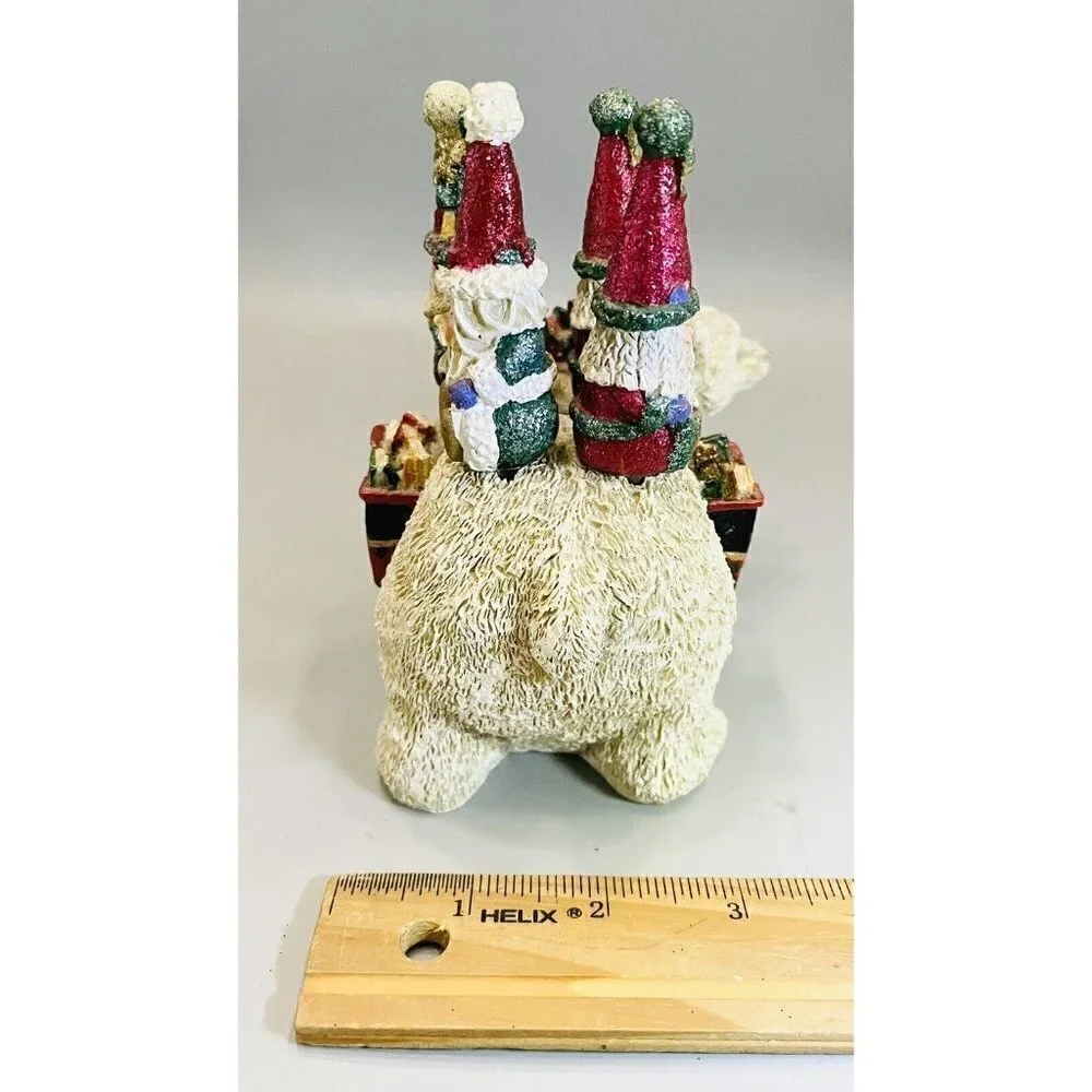 Polar Bear & Santa Cheese Spreaders Set Christmas Mail Delivery Resin Stainless